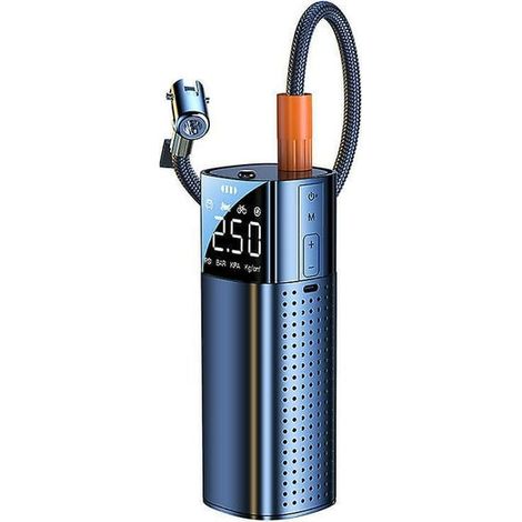 Compresseur d'air portable pour gonfler pneus, charge type C, sans fil, valve vélo 150 psi Schrader, pompe gonflage rapide 2x pour voiture et bicyclette (1/5)