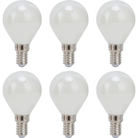 Lot de 6 ampoules LED E14 4W G45 à filament vintage, verre blanc laiteux, lumière blanche, décoration intérieure, 220V-AquaForge (1/3)