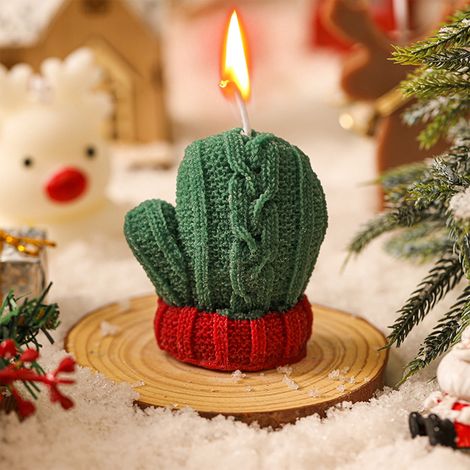 Bougie Parfumée - Forme De Gant De Noël - Cire De Soja Naturelle - Aromathérapie - Pour Décoration Intérieure Et Cadeau Festif - 1 Pièce (1/5)
