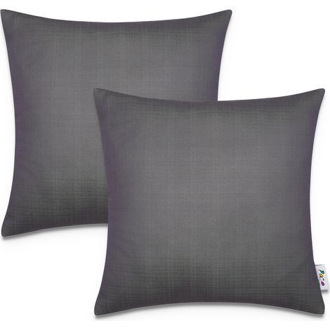 Paco Home Juego 2 Fundas Cojín 45x45 Decorativo Rayas Interior Exterior Decoración Antracita, 2pcs-Set