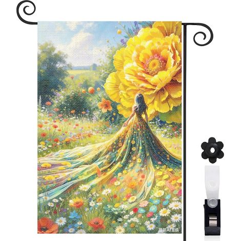 Drapeau vertical robe étincelante et fée 30 x 45 cm décoration porche et entrée (1/5)