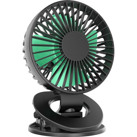 Ventilateur pour poussette, ventilateur à pince à piles avec 3 vitesses réglables, rose, idéal pour les voyages, le camping et les sièges auto. (1/5)