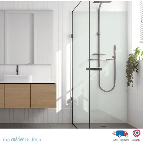 Panneau de douche : Gris perle - Alu composite - 90 - 245 (1/3)