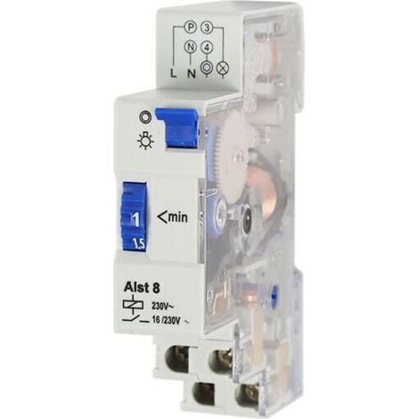 Minuterie d'escalier électromécanique ELPA 8 – 24H programmable – Connexion 3/4 fils – Consommation veille 0W – Montage rail DIN (1/4)