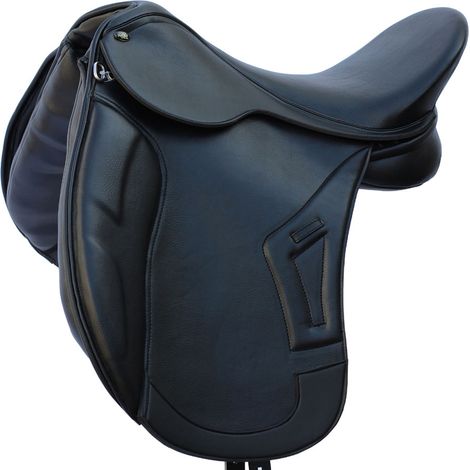 17", nero: Sella da dressage winner in cuoio sintetico con arcione regolabile