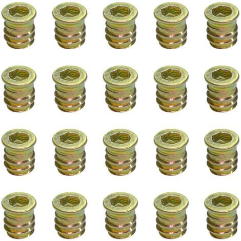 royaluxe-20 x M6 x 13 mm Écrous en bois filetés pour meubles (1/4)