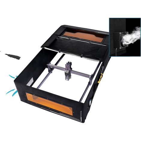 Enceinte de protection, matériau ignifuge 900D, dimensions 1170730310 mm, compatible avec la plupart des machines de gravure laser, conception sans assemblage, certification de sécurité : ignifuge (1/5)