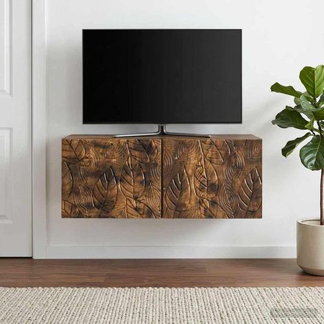 Wandmontierter TV-Schrank 59,5 x 41 x 30 cm Geräucherte Eiche (1/5)