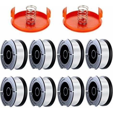 Bardusch-10 Pack Bobine Fil Coupe Bordure Compatible avec Black et Decker Coupe Bordures, A6481 A6485 1.65mm Bobine de Fil Debroussailleuse(8 Fil Coupe Bordure,2 Couvercle,2 Ressort) (1/5)