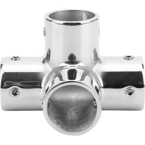 Accessoires de quincaillerie pour main courante de 25 mm, en acier inoxydable 316, base ronde à 4 voies (1/5)