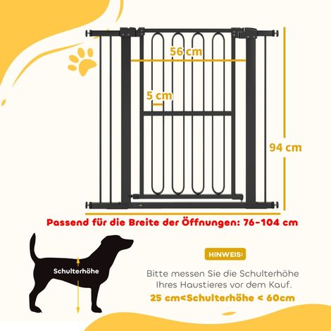Barrière de sécurité chien extensible 76-104 cm, sans perçage, barrière d'escalier, portail bébé et animal, installation facile, acier blanc, idéale couloir et porte. (1/5)