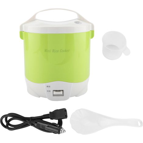 Cuiseur à riz électrique Portable multifonctionnel, 24V, 180W, 1,6 l, cuiseur à vapeur pour voitures (vert)