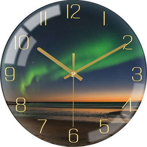 Grande horloge murale ronde à quartz sans tic-tac - Résistante aux intempéries - Avec thermomètre et hygromètre - Étanche - Pour extérieur et jardin - Noir - 30,5 cm (1/5)