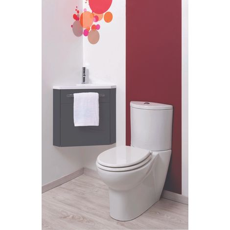 ONDEE - NINO Lavabo esquinero  - 53cm - lacado - Entregado en kit - gris
