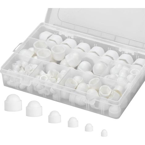 160 Bouchon hexagonal,Nylon,Blanc,M4-M12,Protection vis,Mécanique