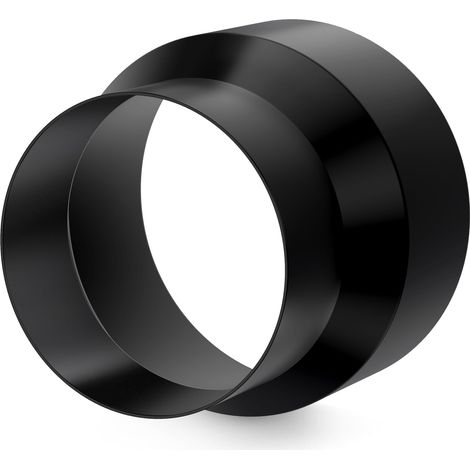 Réducteur de tuyau rond de 125 mm à 100 mm, raccord de tuyau d'extraction en acier galvanisé renforcé pour ventilateur tubulaire, hotte, salle de bain, climatisations, tente de culture, Noir (1/5)