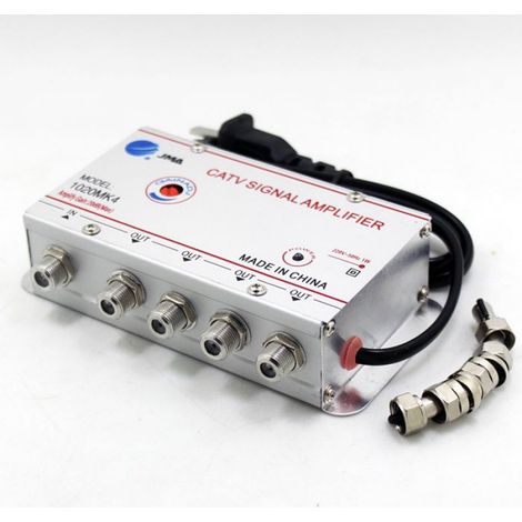 Répartiteur de télévision par câble CATV à 4 voies AC 220V,amplificateur de Signal d'antenne de télévision numérique 20dB,1 in 4 (1/5)