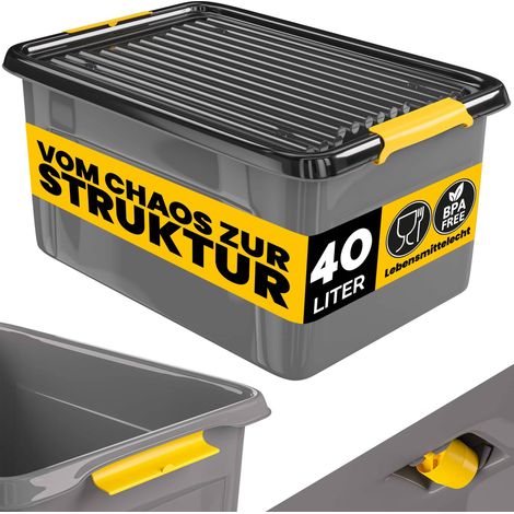 Contenitore grigioantracite 58x39x25cm impilabile