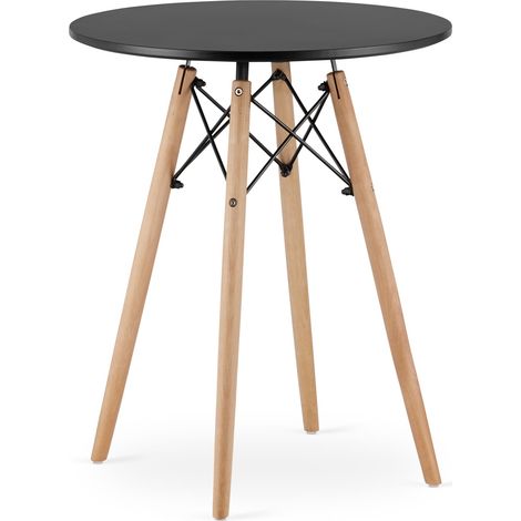 Mesa redonda Valora KOVA MDF negra moderna comedor (1/5)