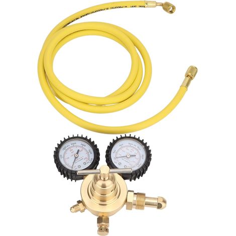 Manomètre d'azote 0-600/0-4000Psi – Régulateur avec tuyau 200 cm – Précision pour soudage et découpe – Laiton durable
