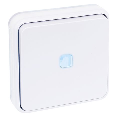 60892 Eur'ohm Oxxo - Bouton Poussoir Lumineux Encastré Blanc étanche Ip55