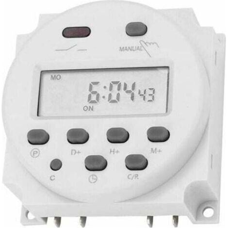 Commutateur de minuterie 12V 16A commutateur de Relais de Temps LCD électronique numérique Programmable LCD Micro-Ordinateur numérique CN101A (1/4)