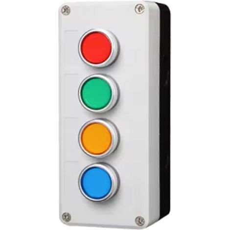 Boîtier de commande industriel étanche à bouton-poussoir momentané à réarmement automatique (1/5)