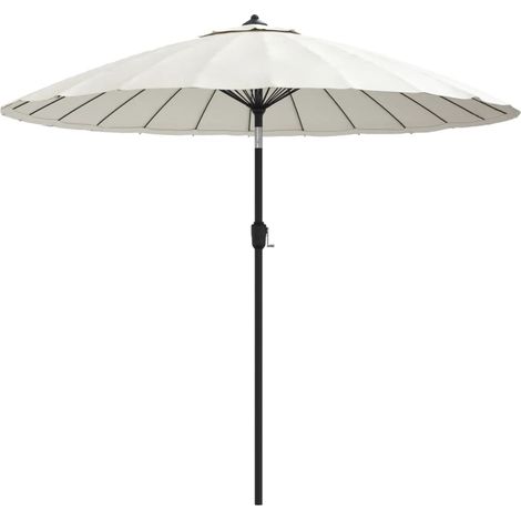 Ombrellone e palo da esterno con struttura in alluminio 270 cm bianco sabbia 020008283