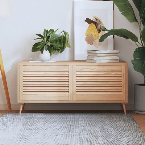 Portes d'armoire à lattes, lot de 2, 39,5 x 59,4 cm, bois massif