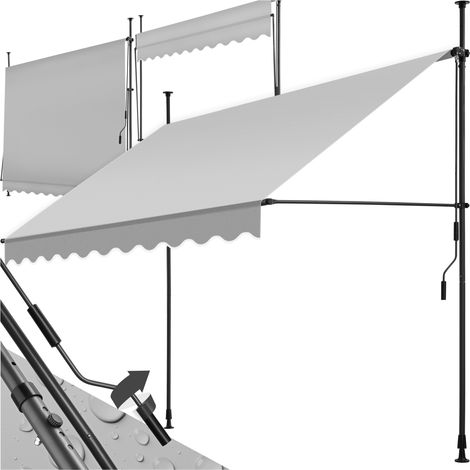 Store à pince sans perçage en polyester 250 x 180 cm gris clair (1/5)