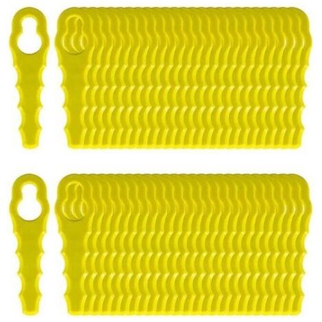 50 pièces Lames de Rechange For Ryobi Coupe Bordure, Têtes Double Lames Dentelées RAC155 RAC157 RAC158 (1/5)