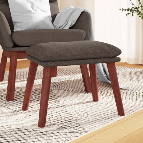 Repose-pied Tabouret Bas Pouf Bout de Canapé Taupe 45x29,5x39 cm Tissu 73589 (1/5)