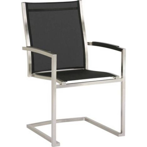 [NEUWERTIG] B-Ware Best Freischwinger Marbella 47881151 Designer Stuhl schwarz Edelstahl (1/2)