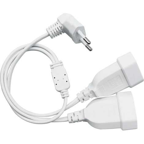 Rallonge électrique Câble d'extension Rallonge Prise Plate 2 en 1 Extra Plat Câble d'alimentation 20 CM 250V/2,5A Fiche européenne pour TV Ordinateur Moniteur Lampe et appareils ménagers (2-en-1) (1/5)