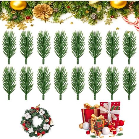 RHG 70 PCS Branches de Pin Artificielles, Branche de Pin de Noël, Fausse Branche de Sapin, Branche Sapin Decorative Noel, Branches Verte, Aiguilles de Pin Vert pour Jardin Guirlande Maison