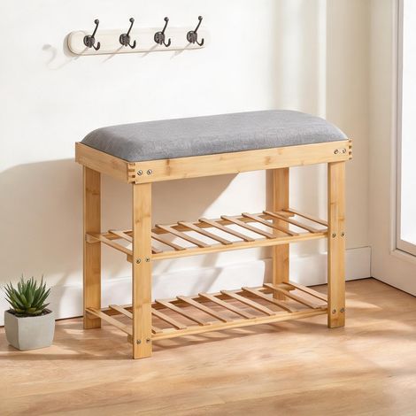 SunJet Console, table console, Banc à chaussures bambou 60x29x50 cm - Réf. EWPAACR8RFKM (1/5)