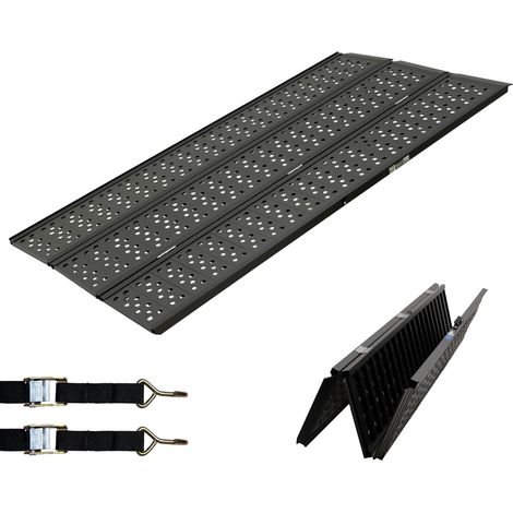 DREIBREIT by TRUTZHOLM 3-fach Auffahrrampe klappbar 215cm Traglast 1020kg Alu schwarz gelocht Verladerampe Rampe (1/5)