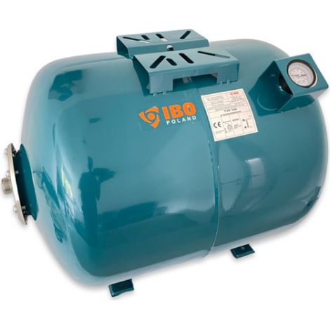 100l Ausdehnungsgefäß mit Membran horizontal Druckkessel für Hauswasserwerk mit Manometer