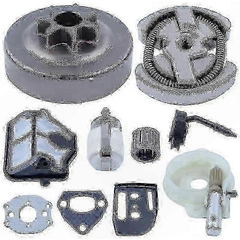 Luftfilter- und Ölpumpensatz kompatibel mit Kettensägen, Kupplungstrommel kompatibel mit den Modellen 142, 141, 137, 136, 36 und 41. (1/4)