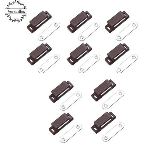 Loqueteau magnétique puissant – Force de maintien 4kg – Lot de 10 – Pour meubles en bois – Installation facile avec vis fournies (1/5)