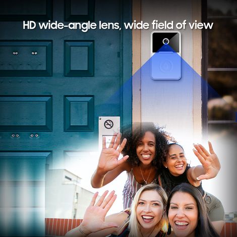 Sonnette vidéo intelligente sans fil avec caméra HD, détection de mouvement PIR, alarme infrarouge, interphone Wi-Fi pour maison ou appartement
