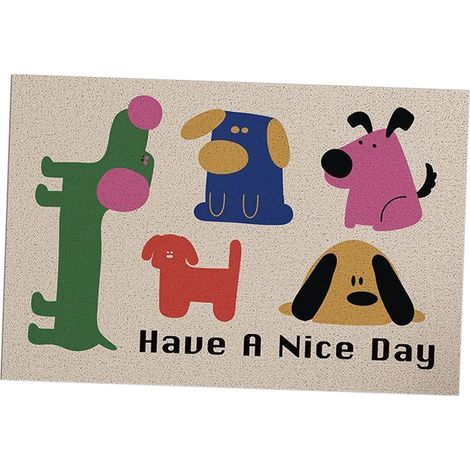 Tapis de porte antidérapant à motif mignon, résistant aux taches, haute résistance, pour intérieur et extérieur, type 1, 40 x 60 cm / 15,7 x 23,6 pouces (1/5)