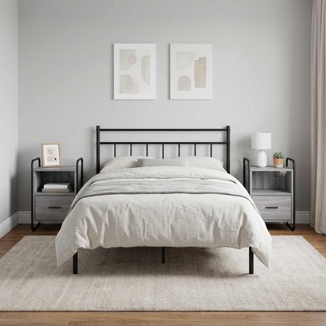 vidaXL Armario Colgante para la Mesa de Noche 2 uds. Sonoma gris (1/5)
