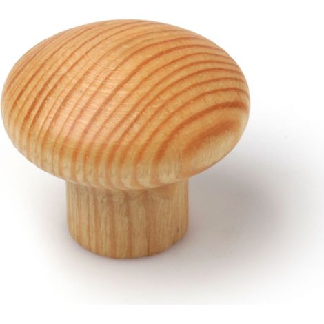 Pomo en madera con acabado pino transparante., dimensiones: 35x35x30mm, Ø: 35mm - (1/5)