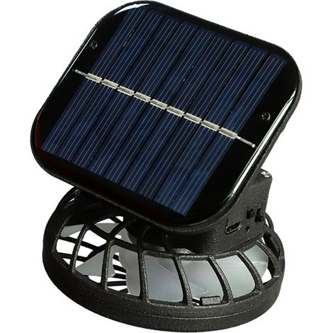 Ventilateur portable rechargeable solaire USB, batterie 1000 mAh, type pince, pour casquettes de soleil (1/5)