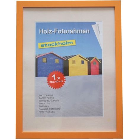 Holz Fotorahmen Bilderrhalter 40x50 cm verschiedene Farben Dekoration Träger - orange
