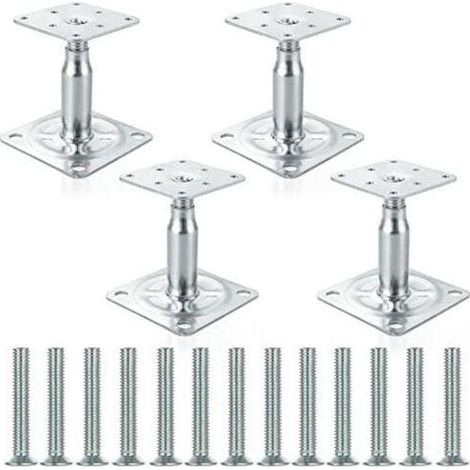 Support de colonne galvanisé réglable de 100 à 150 mm, support de toit de construction robuste - Lot de 4 (1/4)