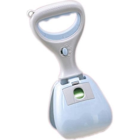 Ramasse-crottes pour animaux de compagnie, diamètre 10 cm, manche ergonomique, facile à utiliser, pour chats et chiens (bleu).-AquaForge