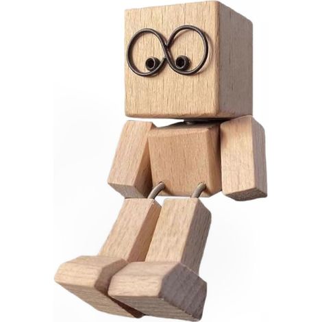 Figurine en bois oscillante, poupée à jambes tremblantes pour décoration de tableau de bord ou bureau (1/5)