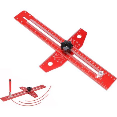 Red T-square Carpenter's Squares Adjustable Aluminum Alloy For woodworking, wood measuring, precision drawing
